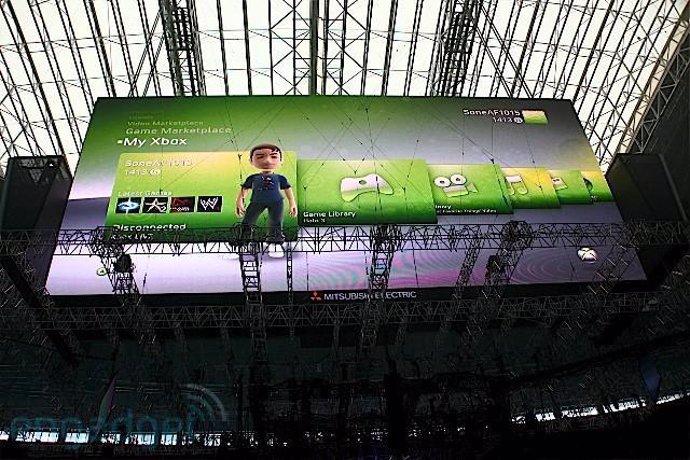 Xbox 360 en una pantalla de 50 metros