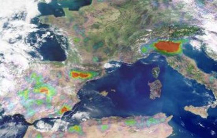 mapa de amoníaco desde el espacio