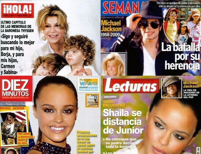 Montaje de las revistas del corazón el día 1 de julio de 2009