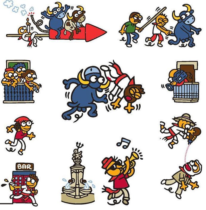 Dibujos de Sanfermines de Kukuxumusu