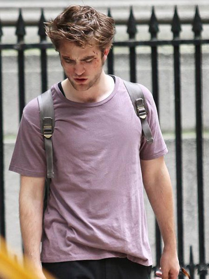 Robert Pattinson en el rodaje de 'Remember me'