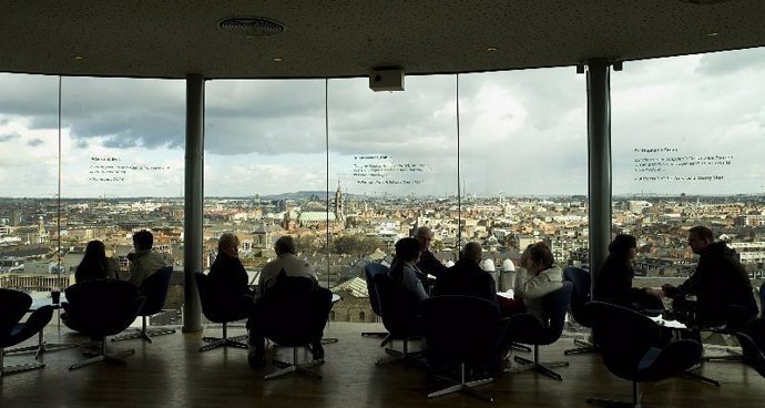 Vista de Dublín desde la terraza de Gravity Bar.