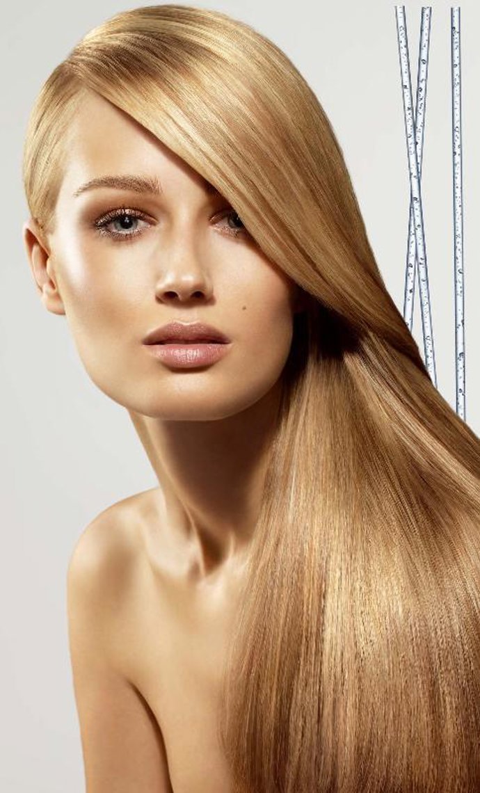 Pelo cuidado e hidratado.