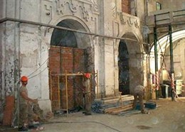 Trabajos en el interior del oratorio