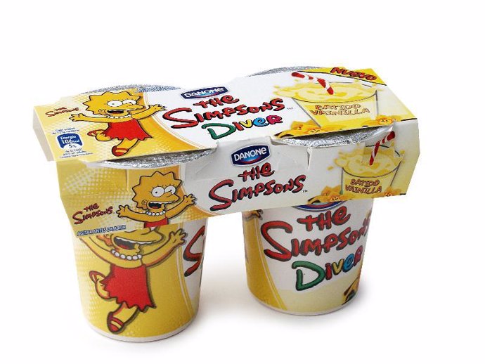 Danone fabrica en Canarias 'Los Simpsons', una nueva gama de productos infantile