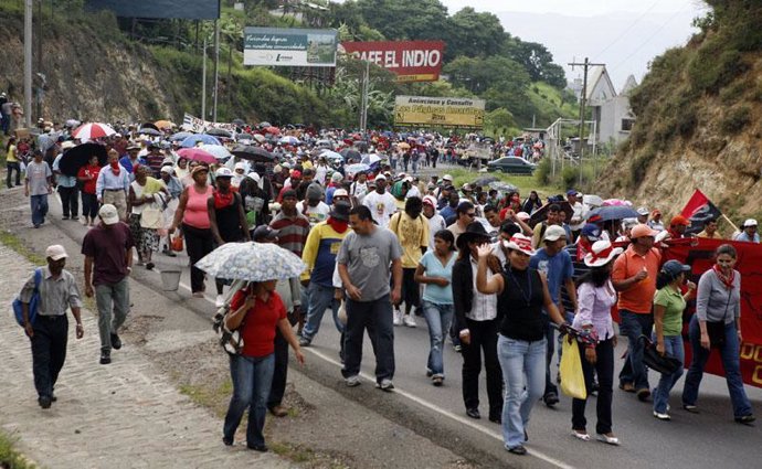 Manifestación en Honduras por Zelaya
