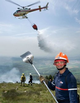 bomberos forestales, incendio, fuego