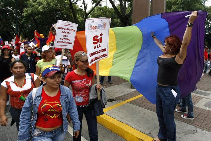 Manifestación de Venezuela a favor de Chávez