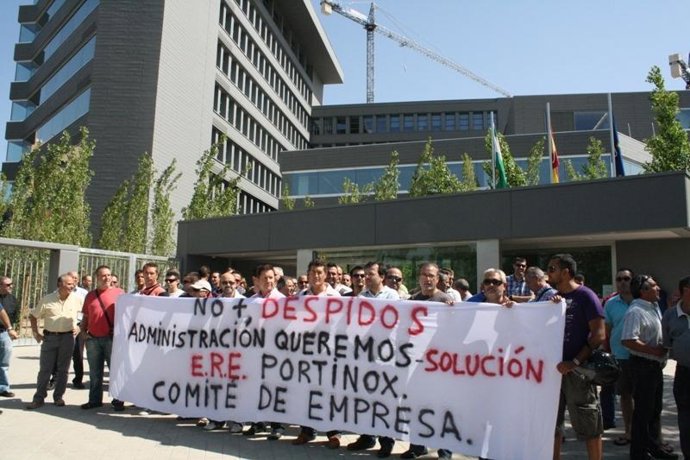 Concentración de trabajadores de Portinox