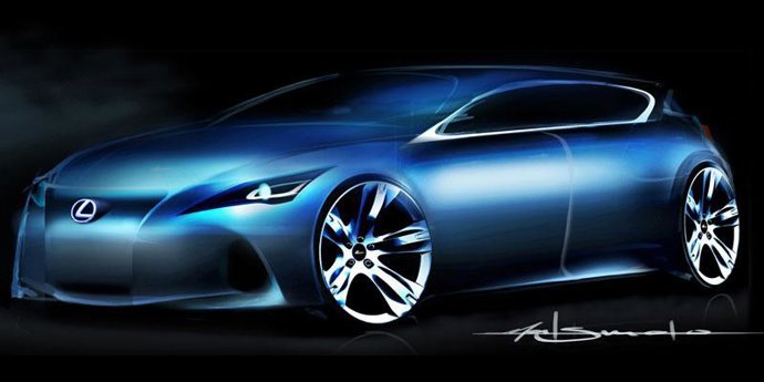 Boceto del primer coche compacto Lexus