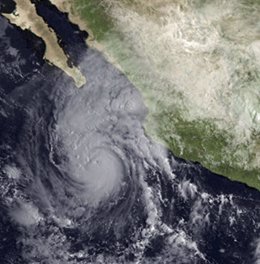 Huracán Jimena visto desde satélite