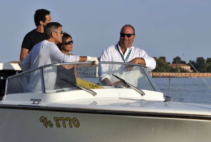 George Clooney y Elisabetta Canalis en Venecia