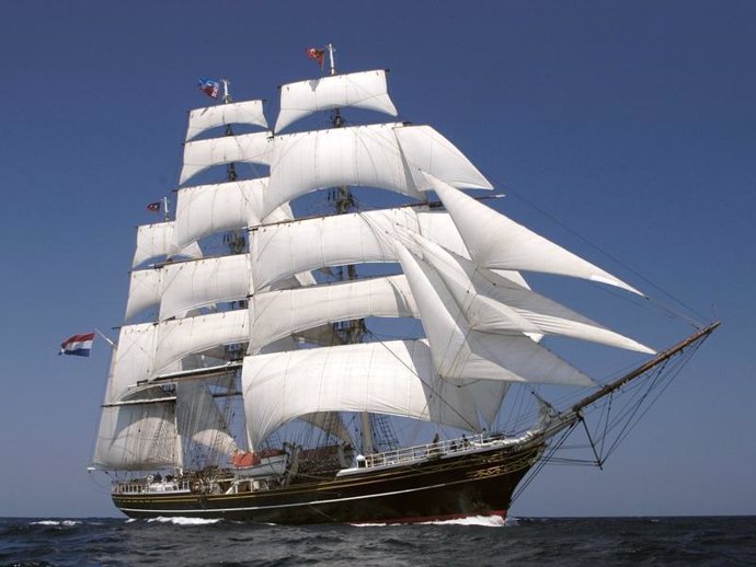 El velero cliper Stand Amsterdam a bordo del cual llegará a Tenerife Sarah Darwi