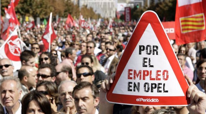 Manifestación trabajadores Opel