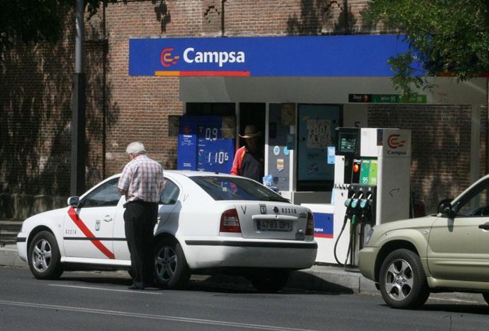 Imagen de una gasolinera en Madrid