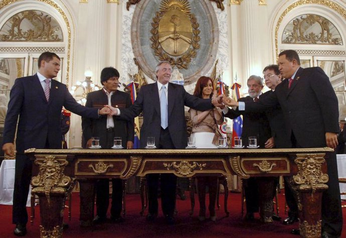 Dirigentes de 7 paises iberoamericanos firman el documento constitutivo del Banc