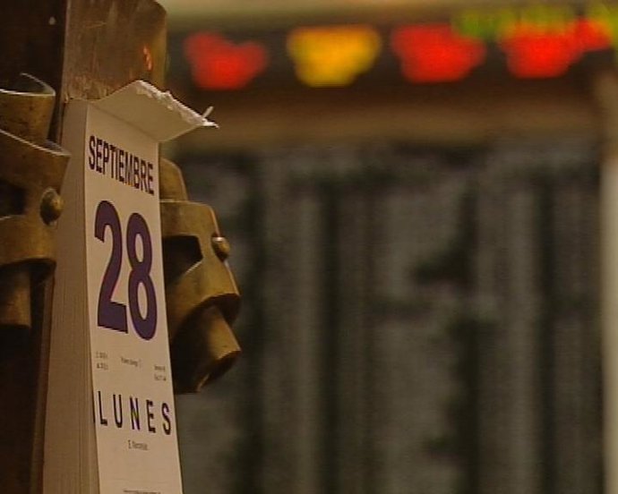 Panel del Ibex 35, bolsa de Madrid