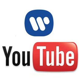 Montaje de los logos de Warner Music y YouTube
