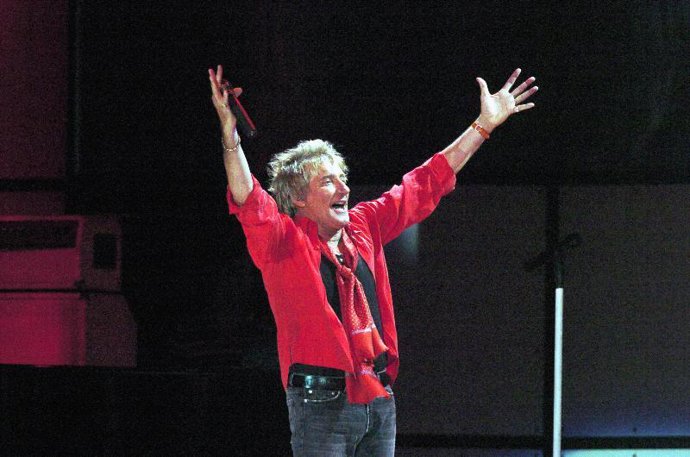 Rod Stewart en un concierto celebrado en Madrid.