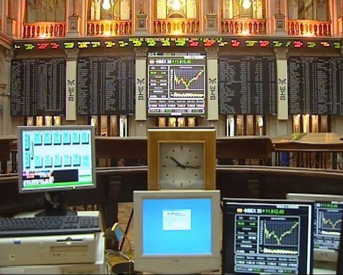 Plano general del Ibex 35, bolsa de Madrid