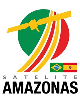 Logo satélite amazonas hispasat