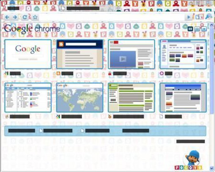 Skin de Pocoyó para el navegador Google Chrome