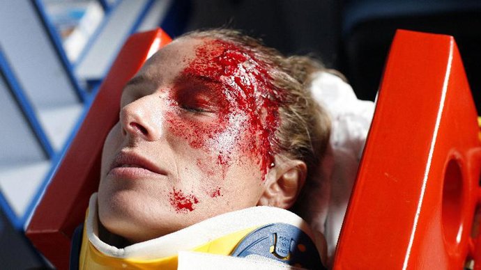 Una escena del accidente en el filme.