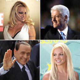Pamela Anderson, Bill Clinton, Silvio Berlusconi y Britney Spears