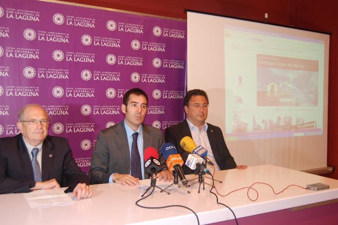 Alcalde de La Laguna, Fernando Clavijo, y el rector de la Universidad, Eduardo D