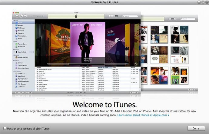 Pantalla de iTunes 9.0.2