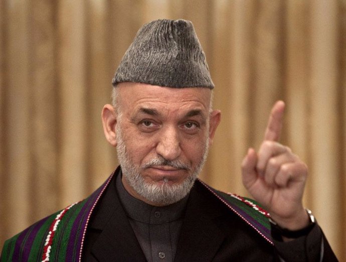 Primer plano de Hamid Karzai 