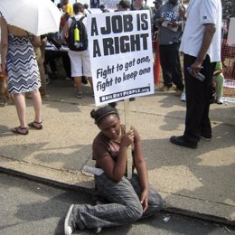 Protesta de desempleados en Estados Unidos