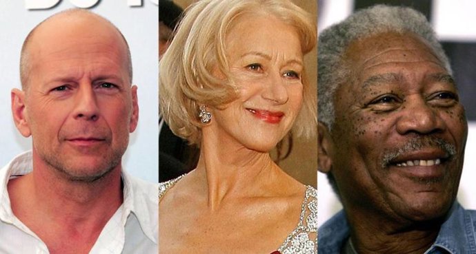 Bruce Willis Helen Mirren y Morgan Freeman