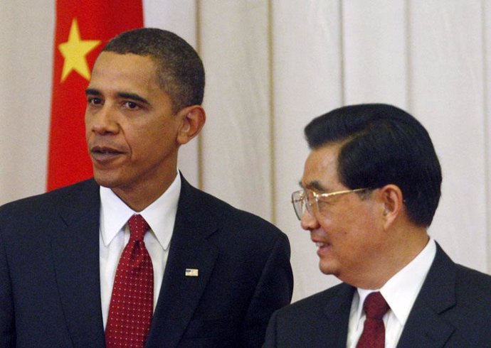 presidente de Estados Unidos y su homólogo chino Hu Jintao