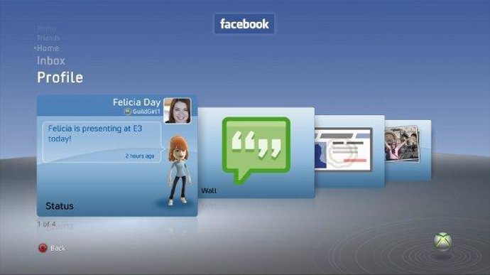 Facebook en Xbox 360 en la fase preliminar de desarrollo
