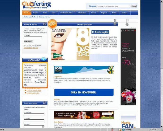 Página web del portal