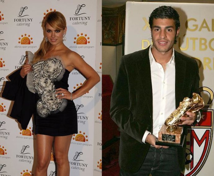 Montaje de la presentadora Patricia Conde y el futbolista Miguel Torres