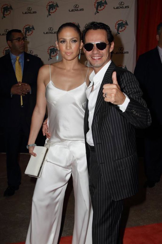Los cantantes Jennifer Lopez y Marc Anthony