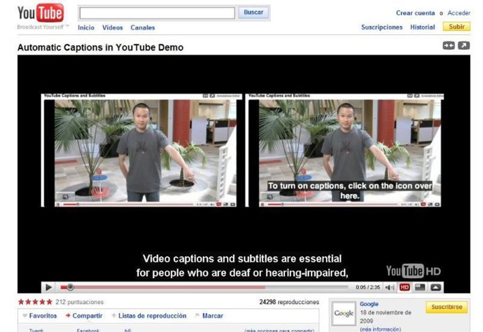 Youtube subtítulos