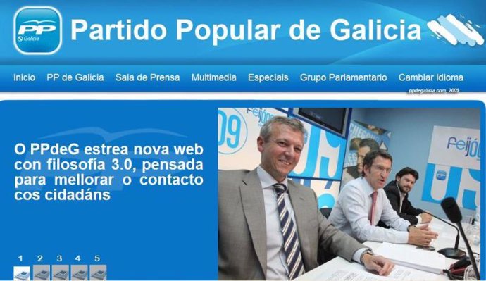 web del PP de Galicia
