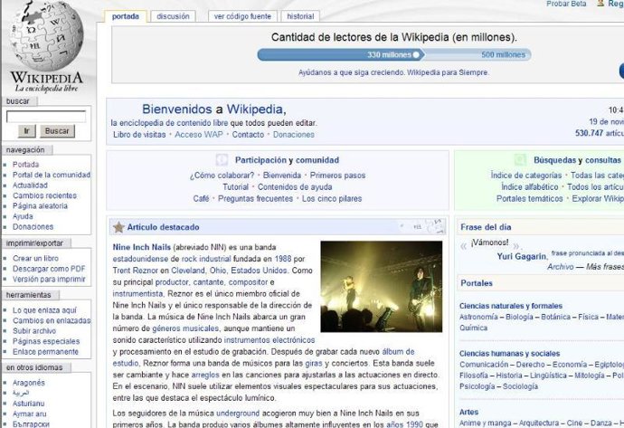 Pantallazo Wikipedia