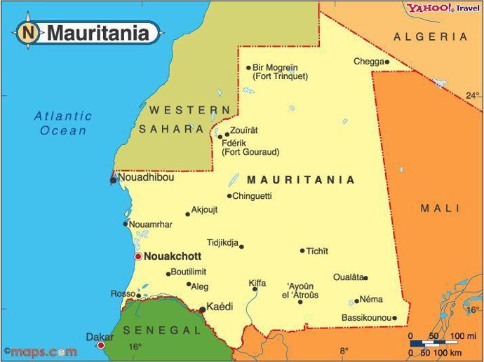 Mapa de Mauritania
