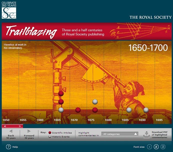 Web dedicada a la ciencia Trailblazing de la Royal Society