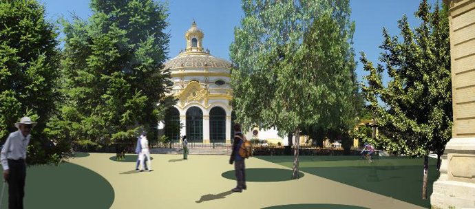 Recreación virtual del entorno del Casino de la Exposición