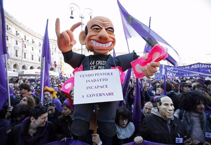 No Berlusconi Day ;Manifestación contra Berlusconi