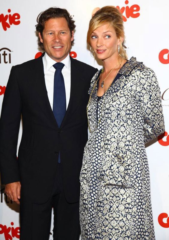 La actriz Uma Thurman y el multimillonario francés Arki Busson