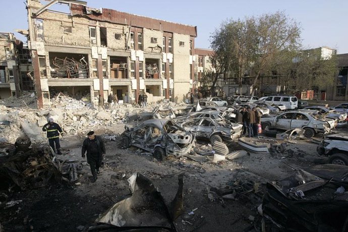 Imagen del atentado de Iraq, en el que fallecieron 113 personas