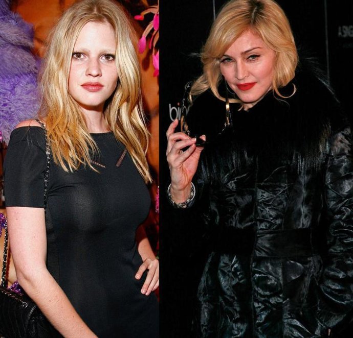La modelo holandesa Lara Stone y la cantante Madonna