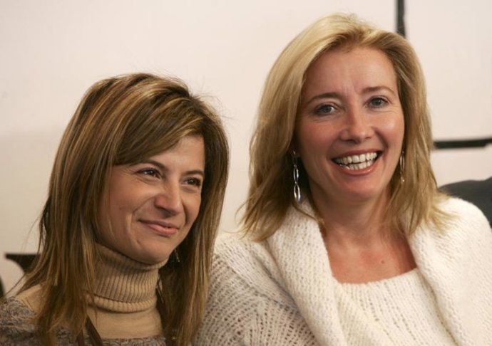 La actriz Emma Thompson con la ministra de Igualdad Bibiana Aído