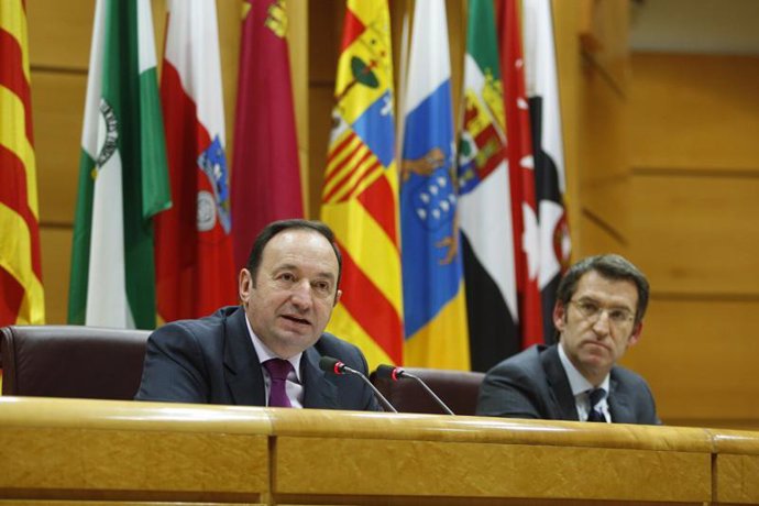 Feijóo y Pedro Sanz, en la Conferencia de Presidentes